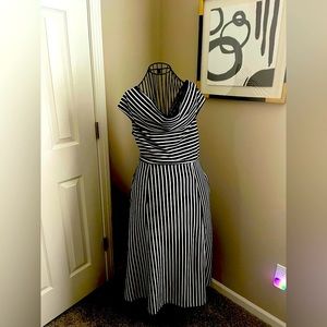 Banana Republic!!! Black and white off the shoulder dress.